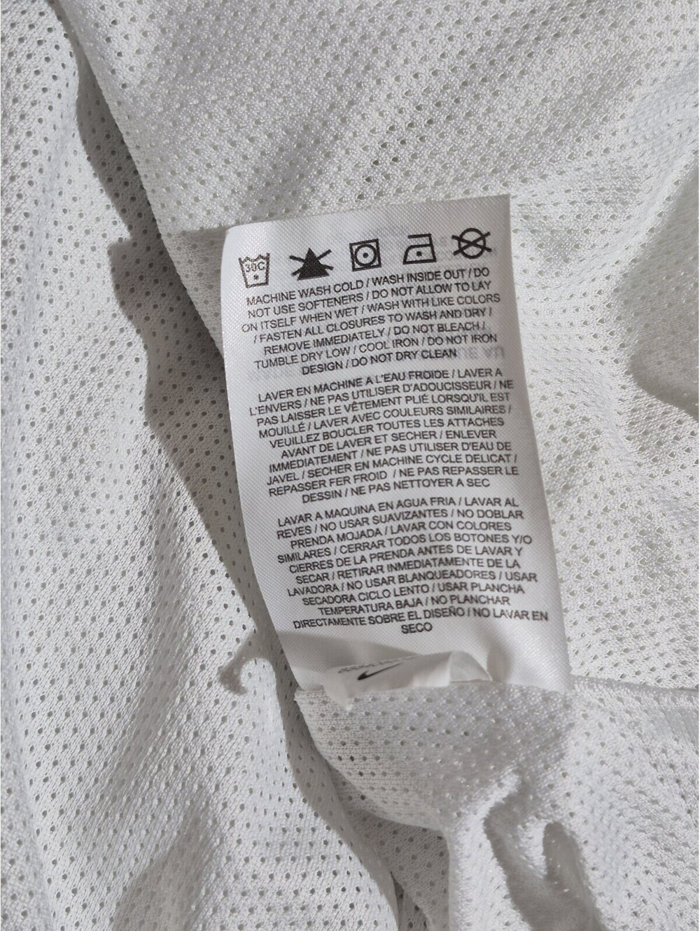 Nike Big Pink Swoosh White Gray Mesh Lined Zip Windbreaker - Picture 5 of 7